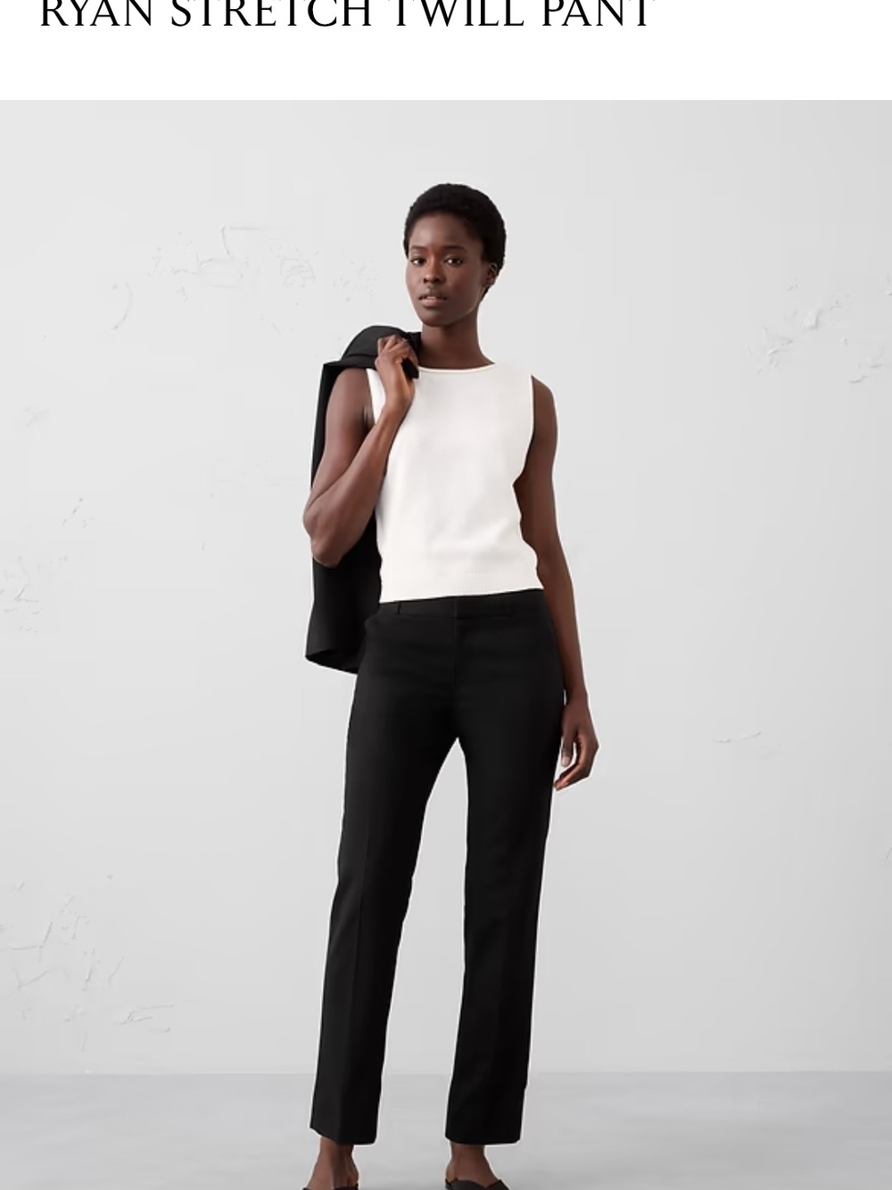 Banana Republic Factory Black Straight-Leg Trousers